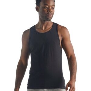 ICEBREAKER Men's Wool Blend Anatomica Slim Fit Base Layer Tank Top Black Sz L